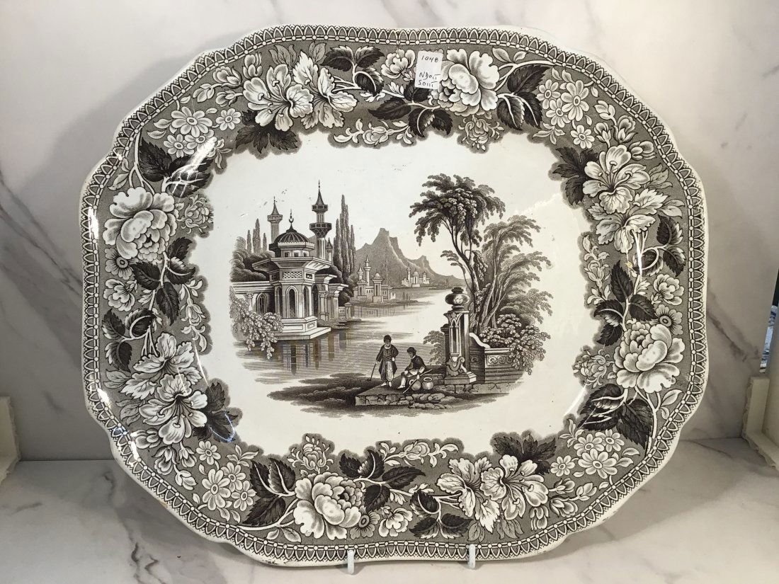 James Jamieson Scotland Bosphorus 15.25 inch Platter 1840 Brown Transferware (1 of 2)
