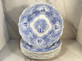 Set 8 Middlesbro ARABIAN KNIGHTS Staffordshire 10.25 Inch Plates C1835