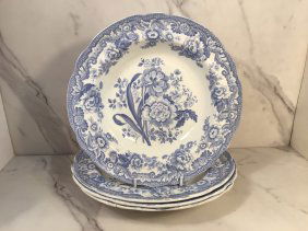 Set 4 Copeland Garrett NEW BLANCHE 10 inch Soup Bowls Blue Transferware C1835