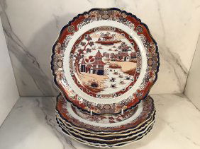 Set 6 Masons Ashworth Brothers Real Ironstone Imari 10.25 Inch Plates