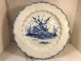 Leedsware Blue Feather Edge 14 In. Round Hand Decorated Charger