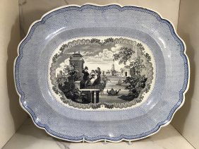 English Staffordshire Byron Gallery BEPPO Bicolor 21 In Platter C1835