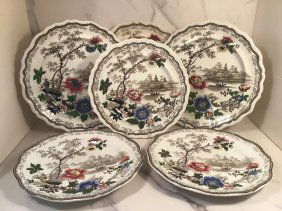 Group 6 English Staffordshire Multi Color Plates C1835
