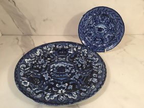Group 2 Stevenson & Williams BEEHIVE Dark Blue Plates C1825