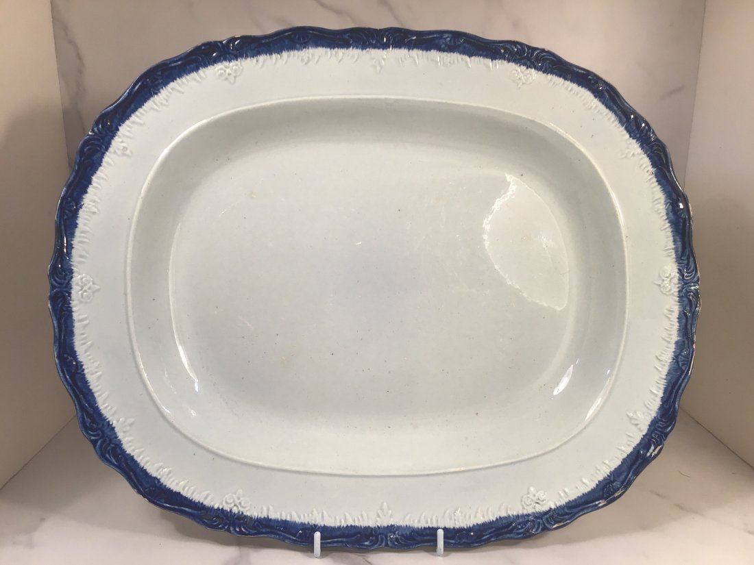 Hall English Pearlware Featheredge Blue 16 Inch Platter (1 of 1)