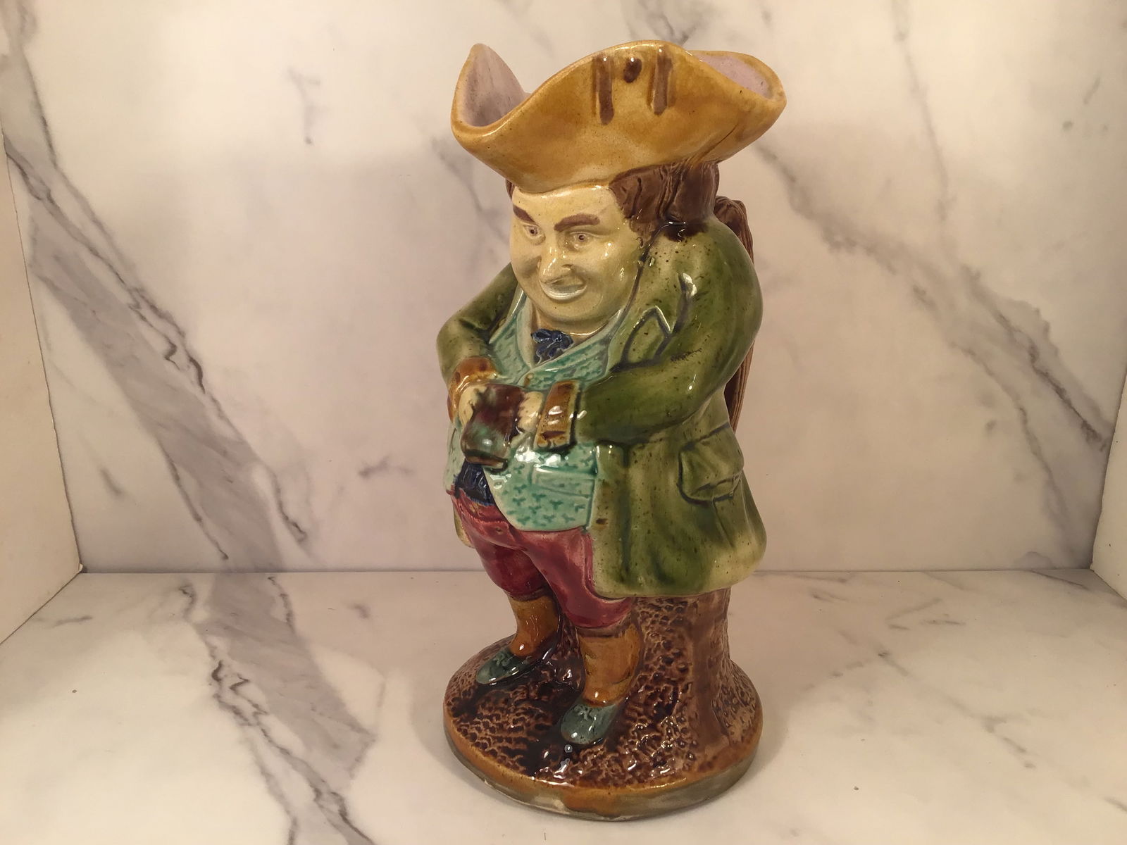 English Majolica Figural Toby Jug (1 of 4)