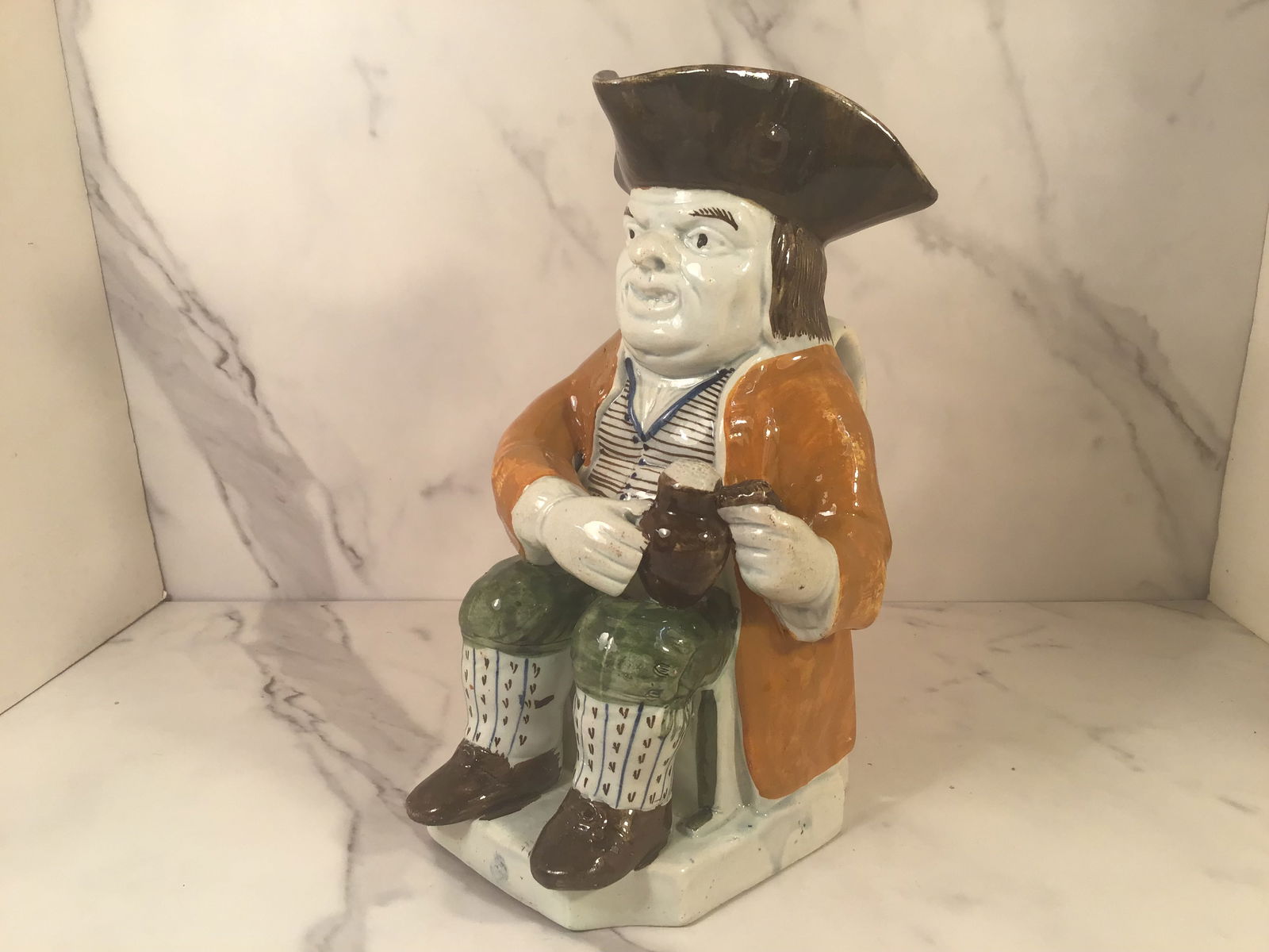 Superb English Pearlware Butterscotch Toby Jug C1780 (1 of 5)