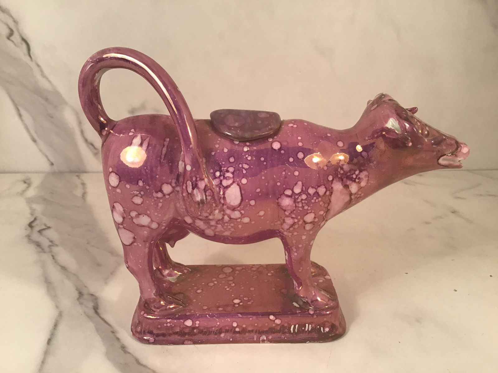 Early Pink Sunderland Lustre Cow Creamer (1 of 3)