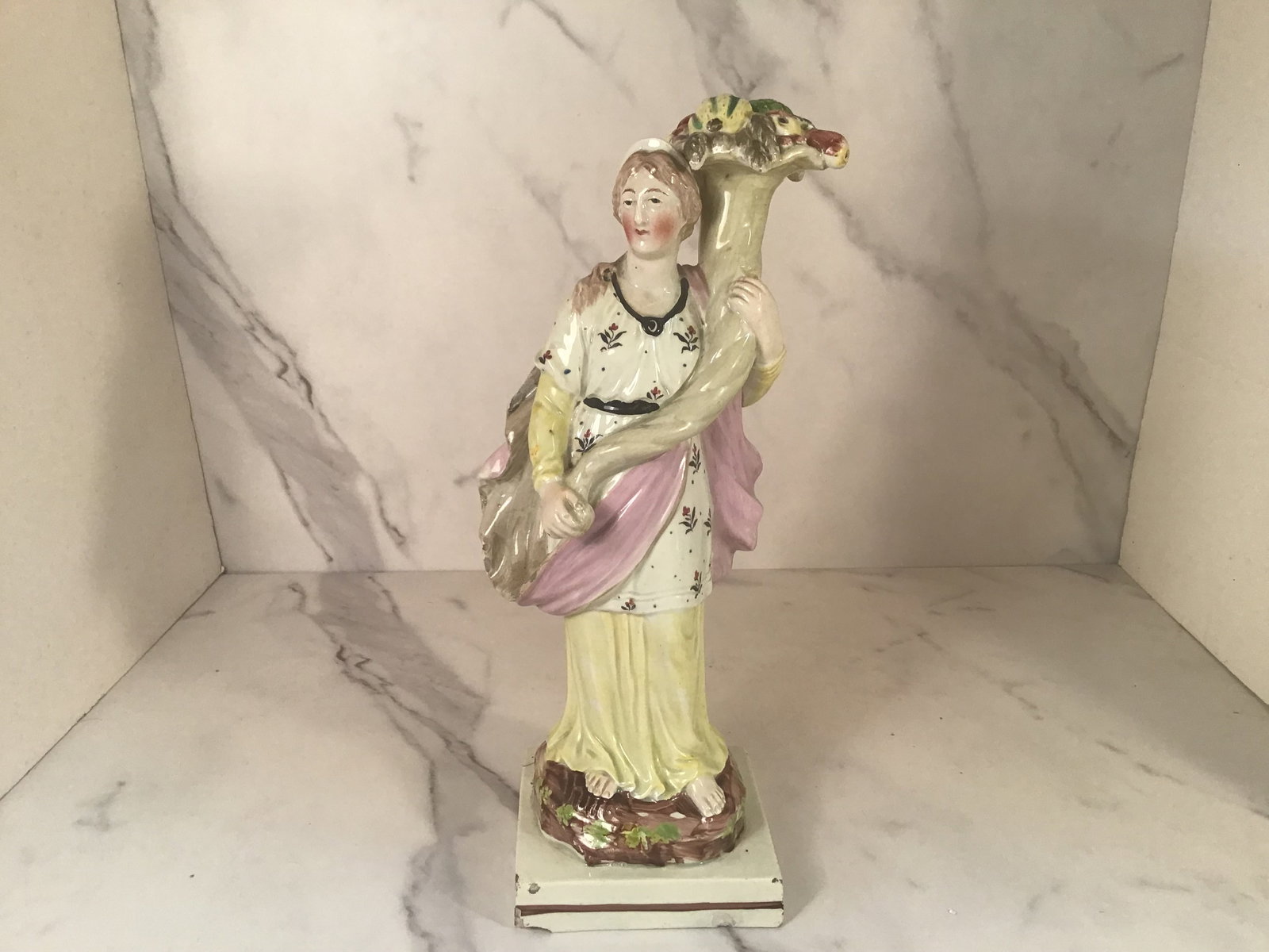 Early English Pearlware Figure of THE HARVEST or Spring: 11 inches tall
