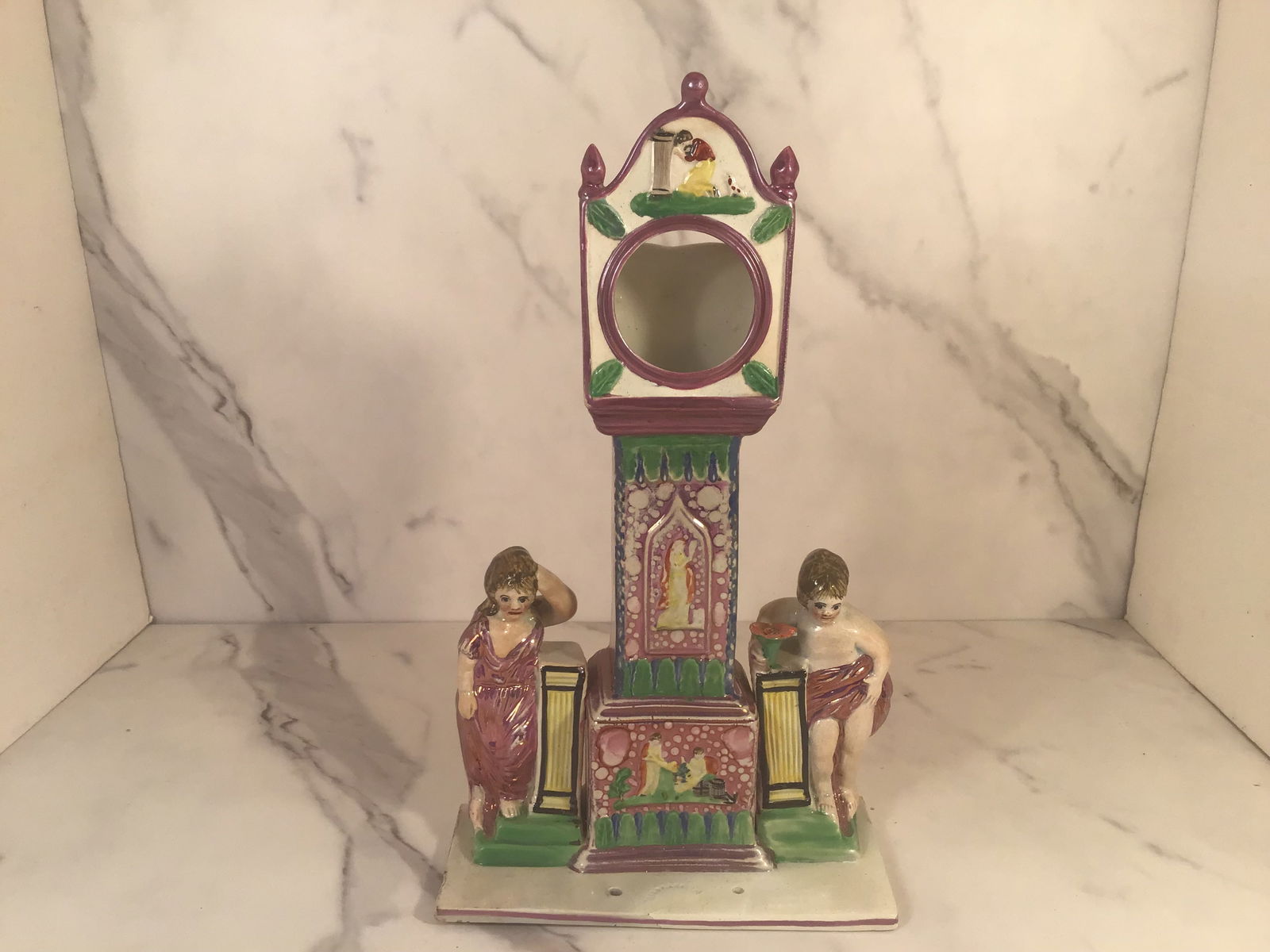 Large Dixon and Austin Watch Stand Sunderland Pink Lustre 1820-26 11 inches (1 of 4)