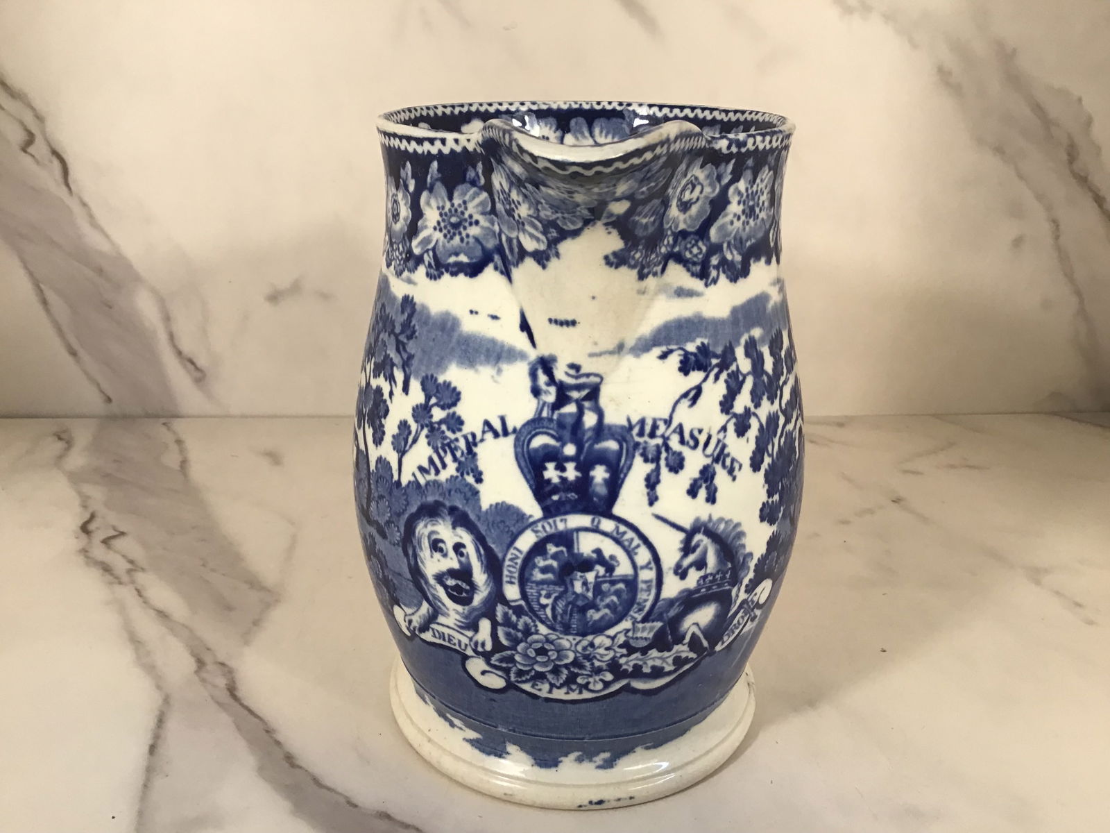 English Staffordshire Pearlware Imperial Measure Jug (1 of 3)