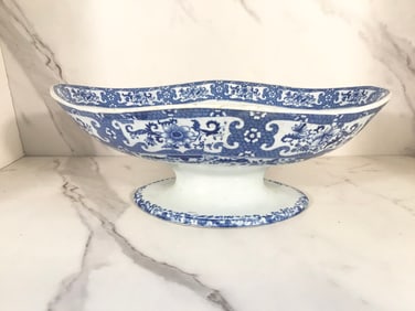 English Pearlware Staffordshire Ornithology Series Large Compote