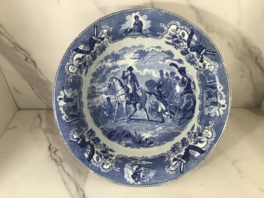 Staffordshire Freres Keramis Blue and White NAPOLEAN Bowl