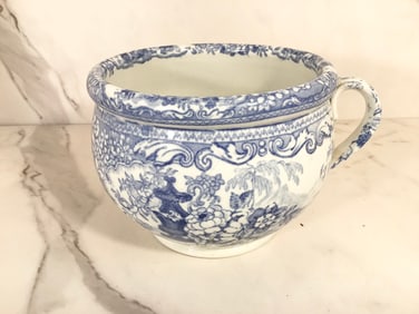 Rare English Blue and White Staffordshire Miniature Chamber Pot
