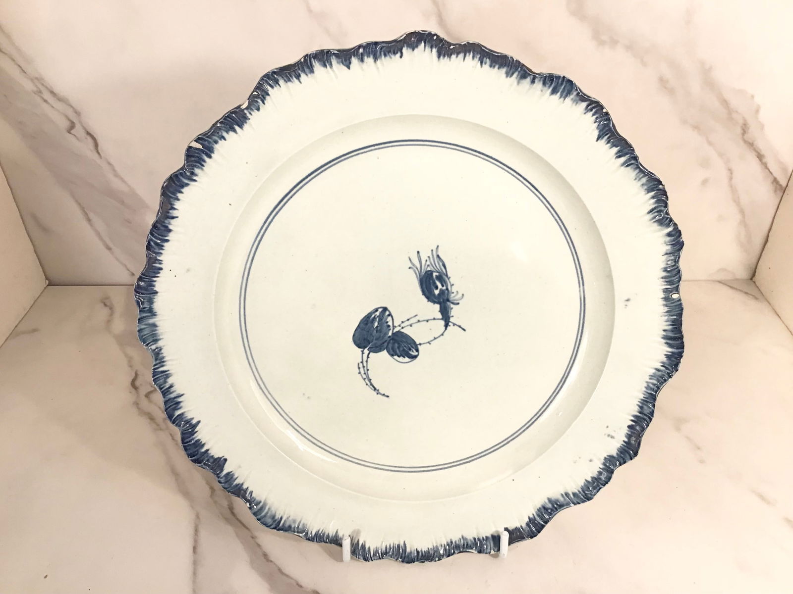Pearlware Blue Featheredge Dinner Plate c1820 (1 of 2)
