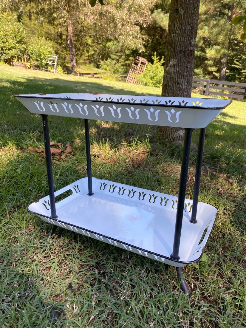 Farmhouse Double Tray Riser: Farmhouse Double Tray Riser Measures approx. 18x11.5x17.5"