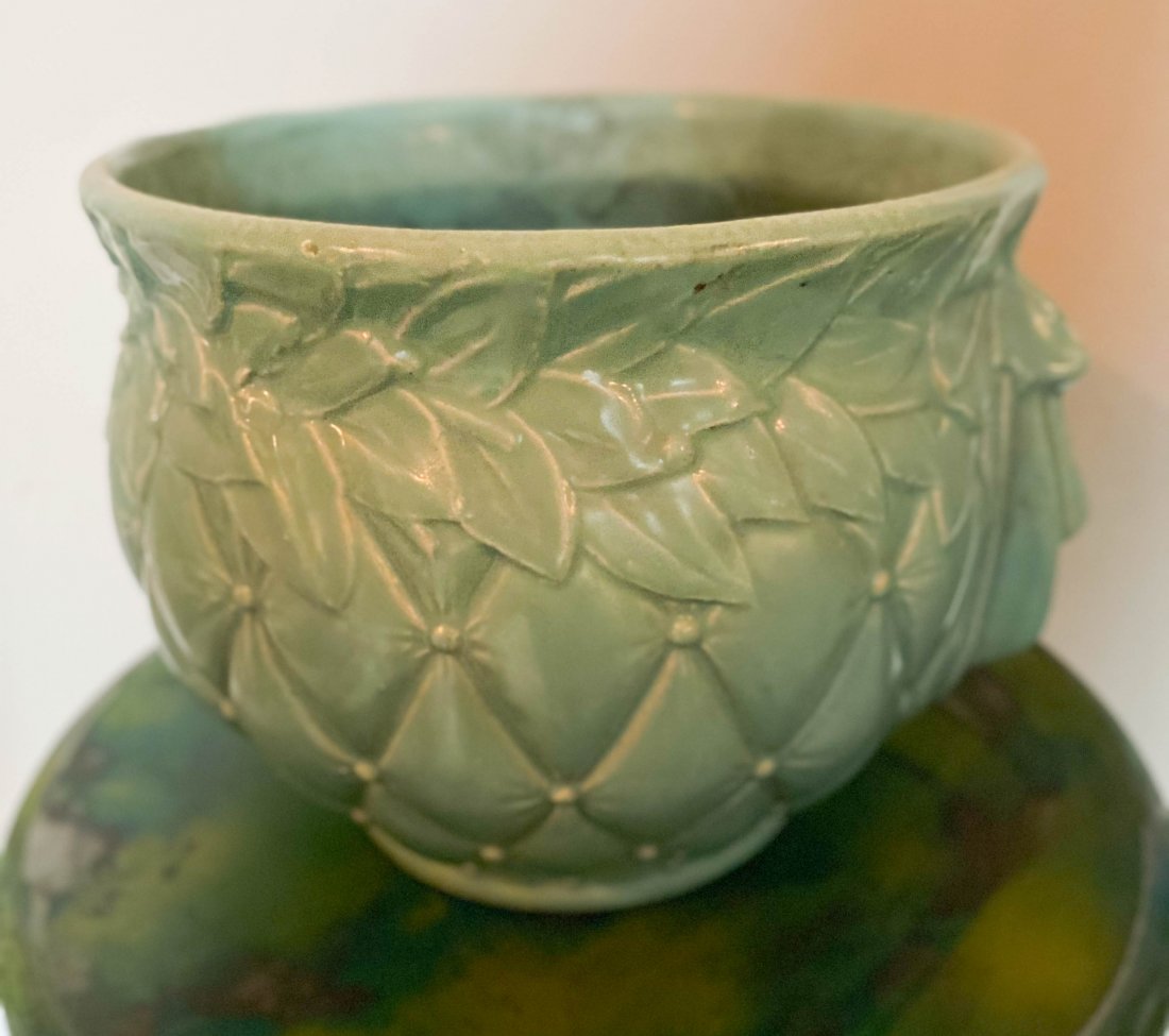 Green McCoy Quilted Jardiniere Planter Pot USA (1 of 4)