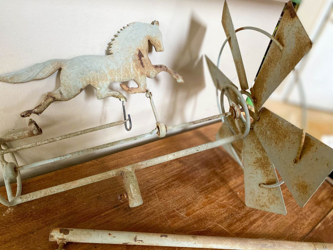 Early 1900 Cast Iron Horse Windmill (1 of 10)