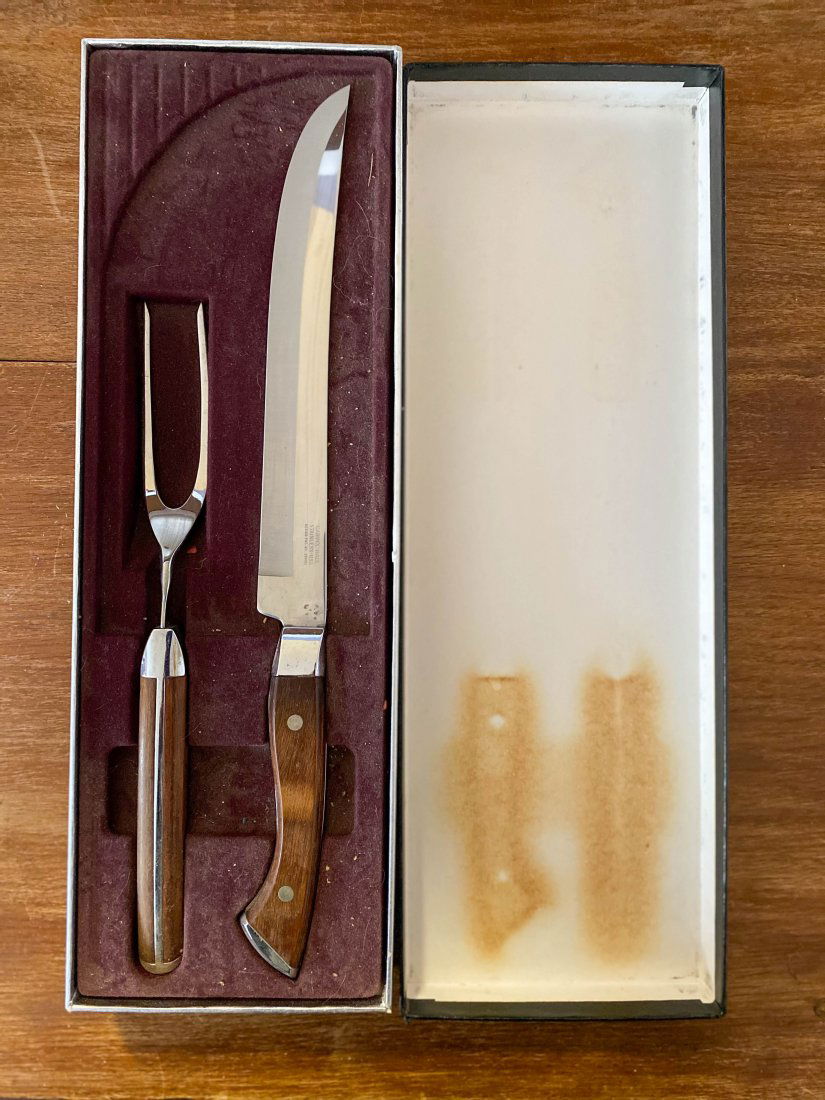 Vintage Carvel Hall Stainless Steel Carving Set w Box: Vintage Carvel Hall Stainless Steel Carving Set w Box