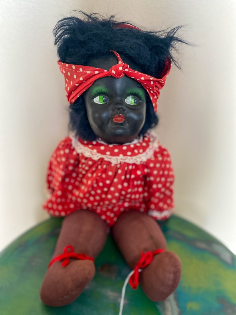 Adorable 1930-40s Black Rag Doll Black Americana: Rare Find- Adorable 1930-40's Black Rag Doll Black AmericanaShe is about 16" tall