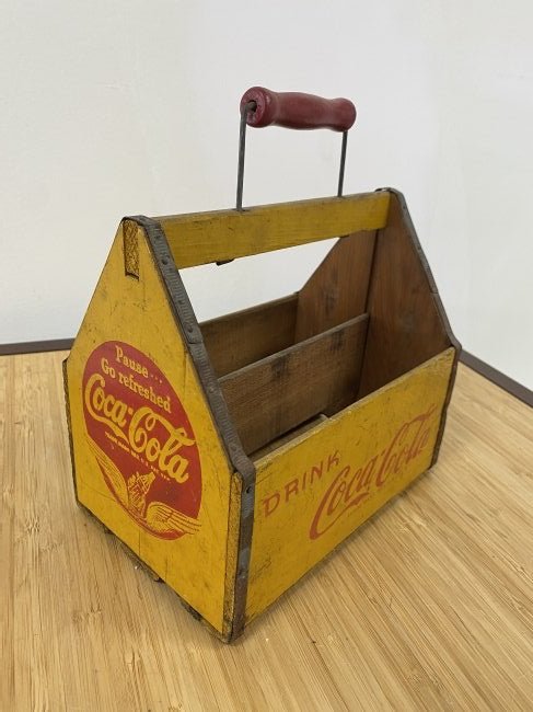 1940s Yellow Wood Coca Cola Bottle Carrier (1 of 6)