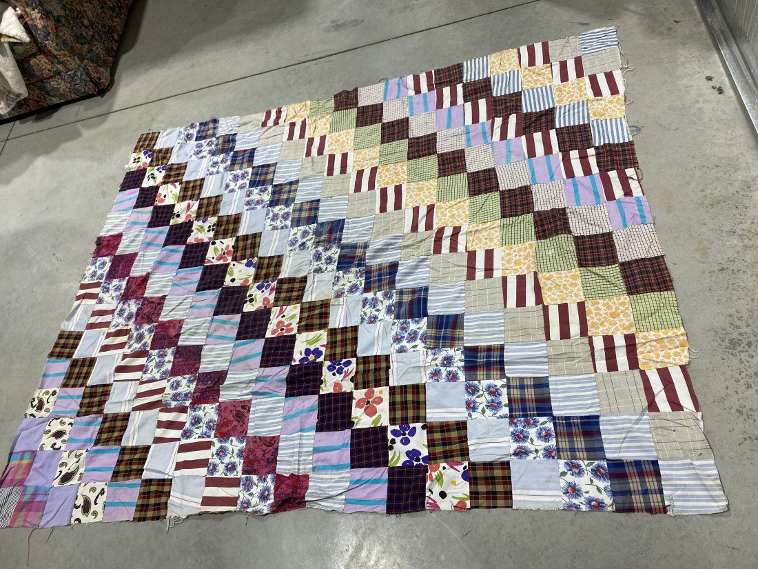 1970S HANDMADE PATCH QUILT TOPPER (1 of 6)