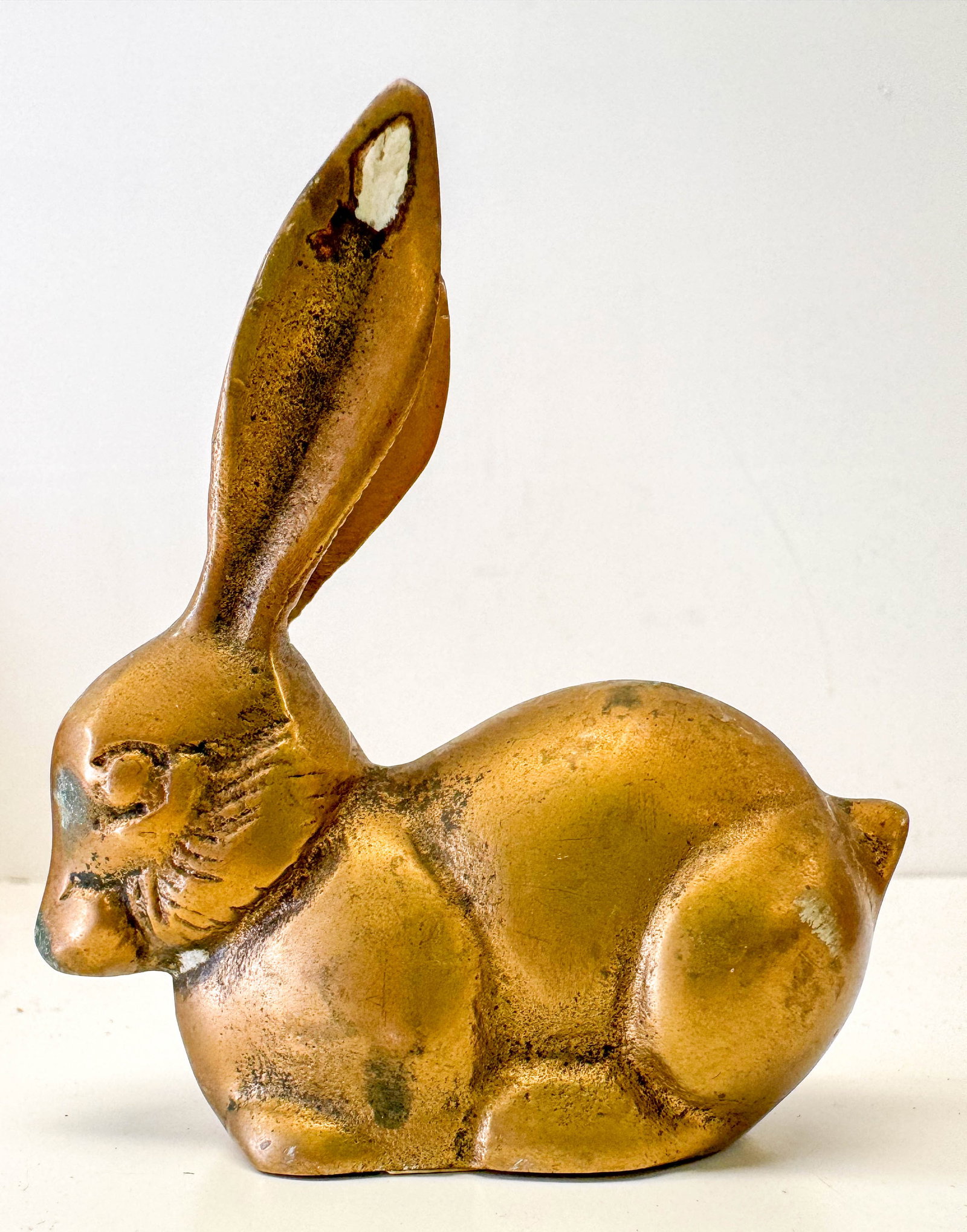 VINTAGE SOLID BRASS LONG EARED 3.5IN BUNNY RABBIT (1 of 4)