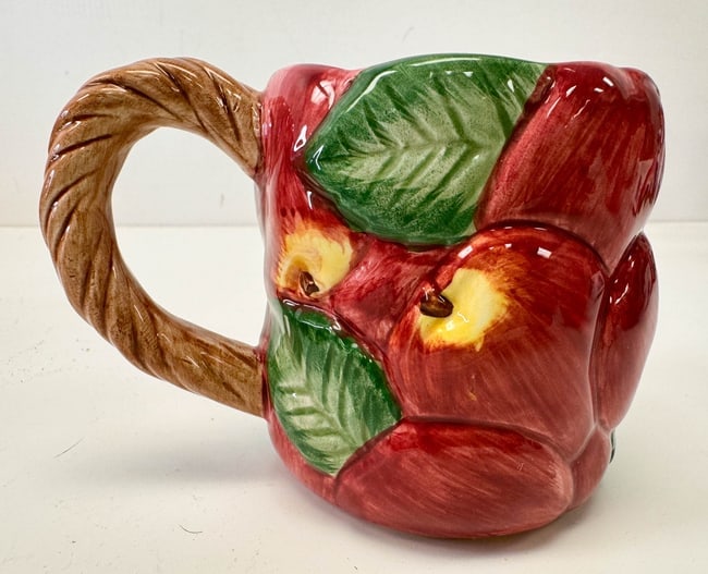 FITZ FLOYD SET OF 8 HAND PAINTED APPLE BLOSSOM COFFEE MUGS & MATCHING SALT PEPPER SHAKERS (1 of 18)