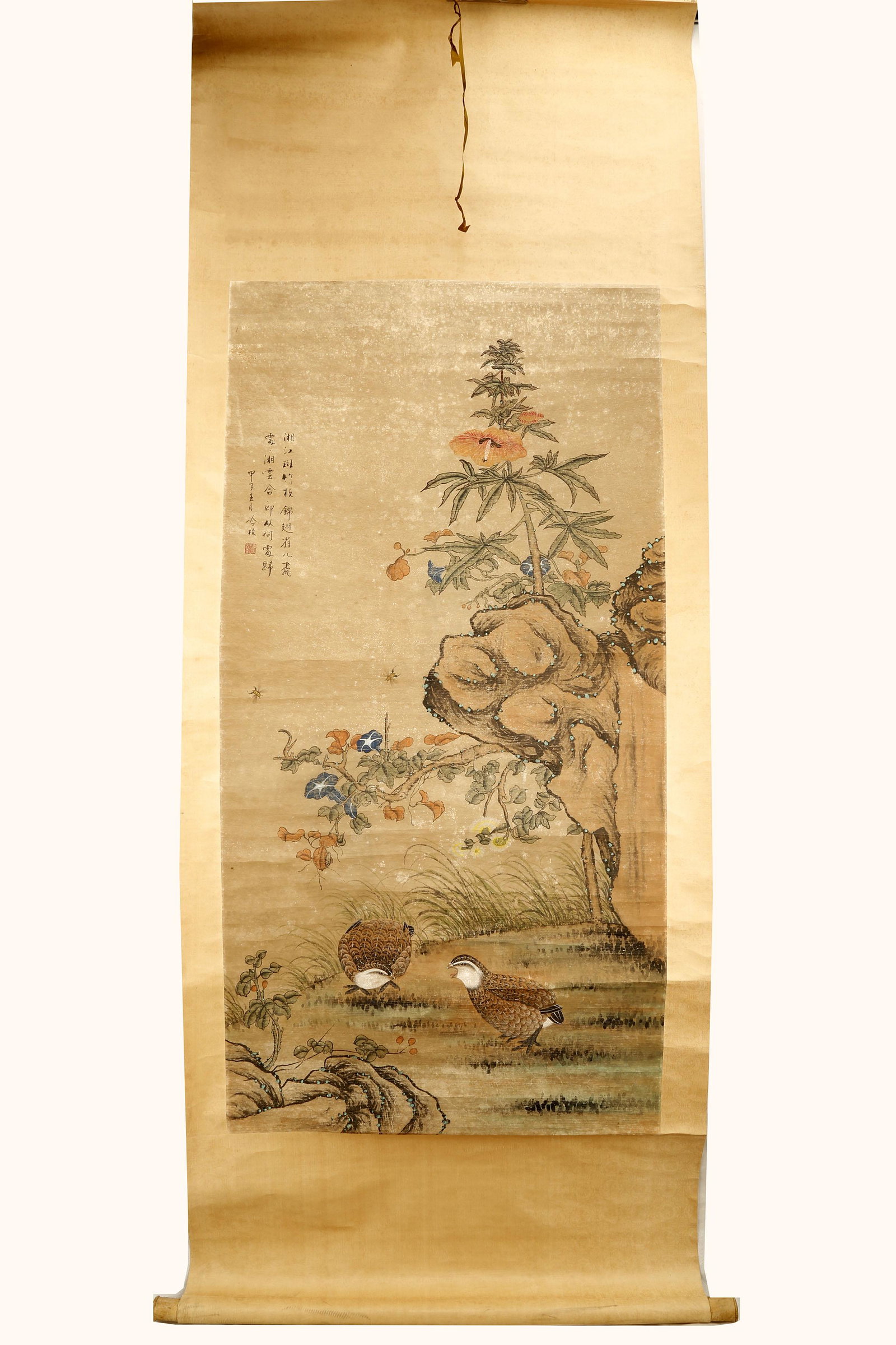 SIGNED LENG MEI (1669â€“1742). A INK AND COLOR ON PAPER (1 of 8)