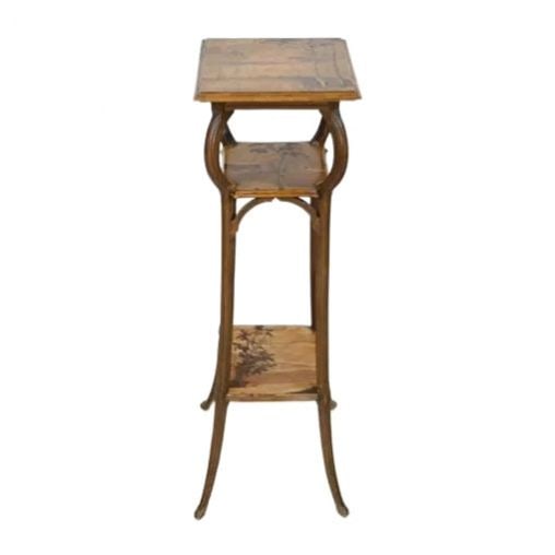 French console table from the Art Nouveau era in the Majorelle style.: French console table with entarsia from the Art Nouveau era in the Majorelle style. Around 1900. Dimensions: 111 x 30 x 30 cm. In good condition. Width: 30cm, Height: 111cm, Depth: 30cm, Weight: 8kg, 