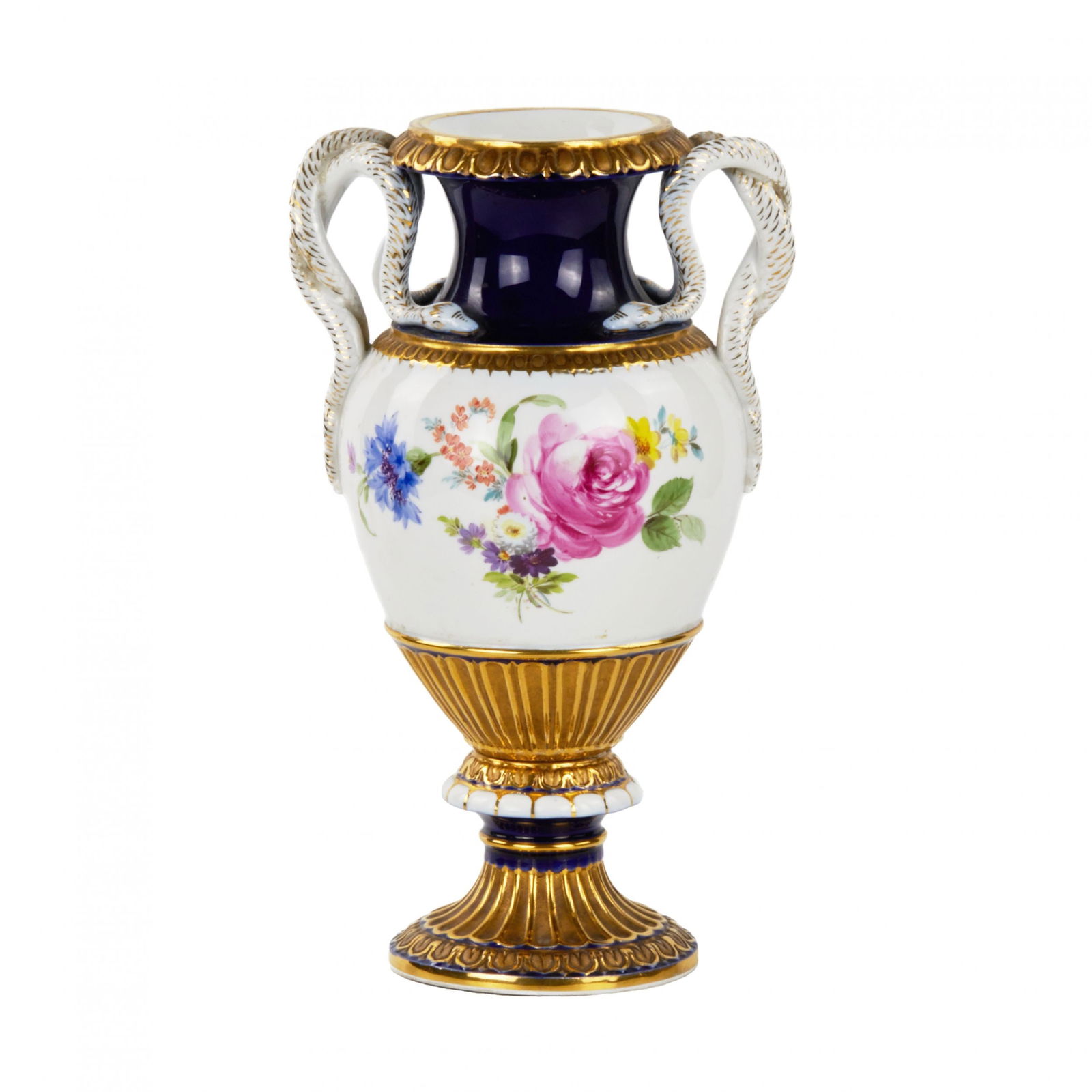 Large salon vase with flowers. Ernst August Leuteritz. Meissen 19th century (1 of 8)