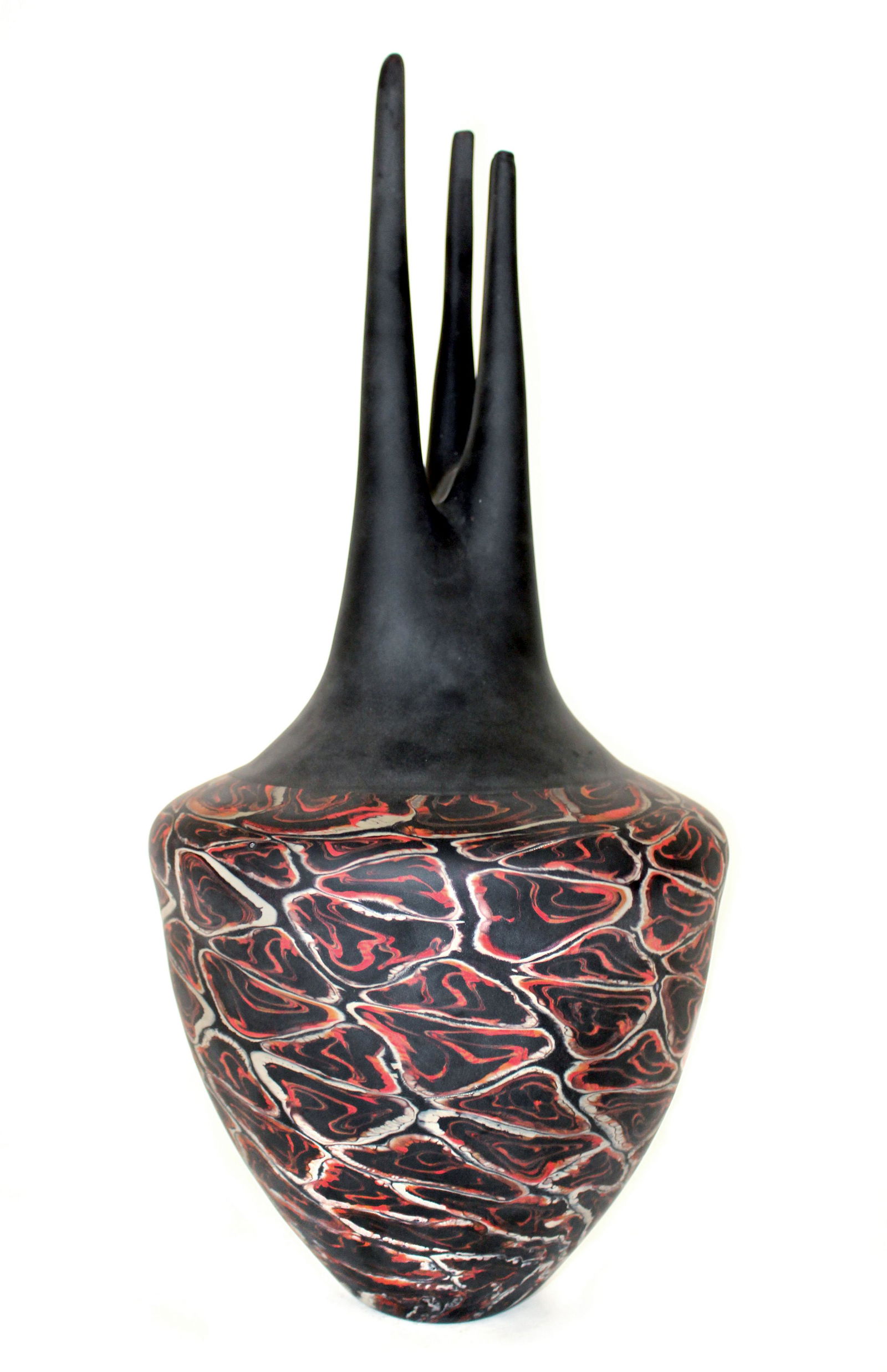 Vase #5788 by Davide Salvadore: 2000, Hand-blown glass murrine, incalmo, 19 1/2 x 8 x 9 inches, Signed on bottom.