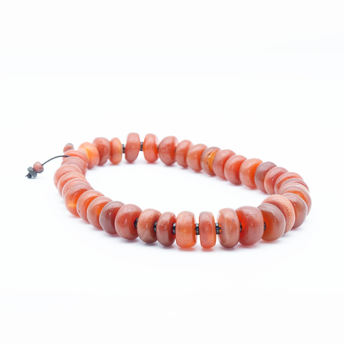 Himalayan Indo Tibetan Carnelian Agate Beads Necklace Lot [Ø1.6~2.3cm, 38pcs, 254gram]: Himalayan Indo Tibetan Carnelian Agate Beads Necklace Lot.
