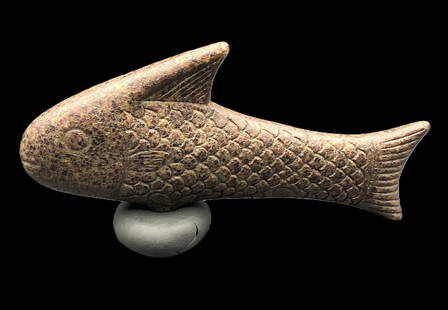 Bronze Age Near Eastern Bactrian jasper Stone Decorated Fish Figure: Nice Collection Probably Ancient Bactrian Fish Decorated Figure Engraved On jasper Stone.For more details, please feel free to reach out to our customer service team before placing a bid. We're happy