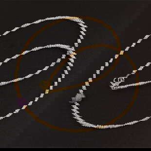 Ancient Roman Purple Amethyst & Faience Old Beads Necklace [Length : 20in, 6gram]: Ancient Roman Purple Amethyst & Faience Old Beads Necklace [Length : 20in, 6gram]