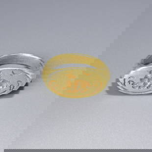 Ancient Gold Ring with Intaglio Signet – Pyu Culture, Burma [Ring Size: 9, 15gram]: Ancient Gold Ring with Intaglio Signet – Pyu Culture, Burma [Ring Size: 9, 15gram]