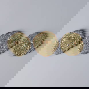 Lot of 3 Ancient Indo-Scythian Bronze Coins: Set of 3 ancient Indo-Scythian bronze coins, measuring approx. 2.3 to 2.7 cm in diameter, with a total weight of 39 grams.