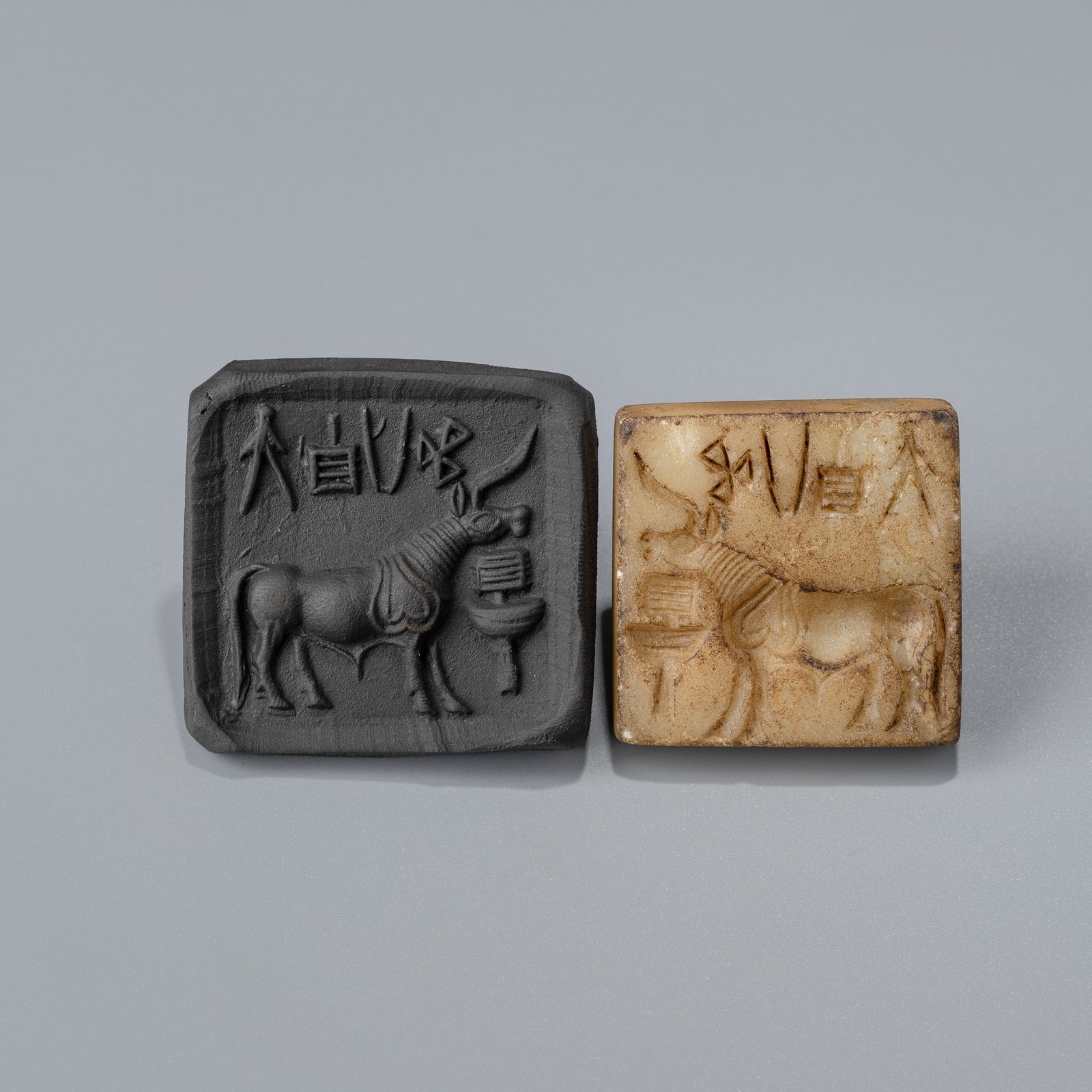 Indus Valley Bull Intaglio Seal Stamp: Indus Valley Bull Intaglio Seal Stamp Size Detail: 3.8 x 3.8cm, 36gram
