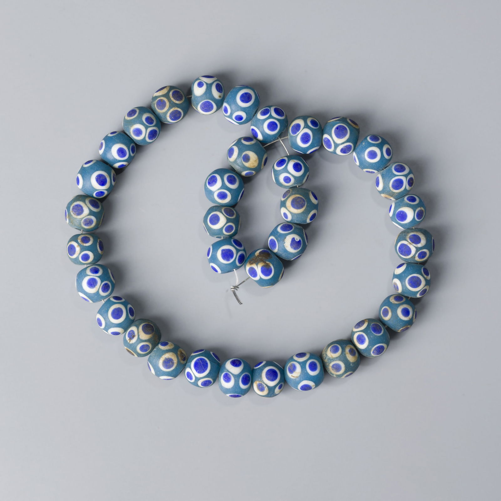 Roman Glass Eye Beads Necklace: Roman Glass Eye Beads Necklace Length:16in Total Weight : 96gram