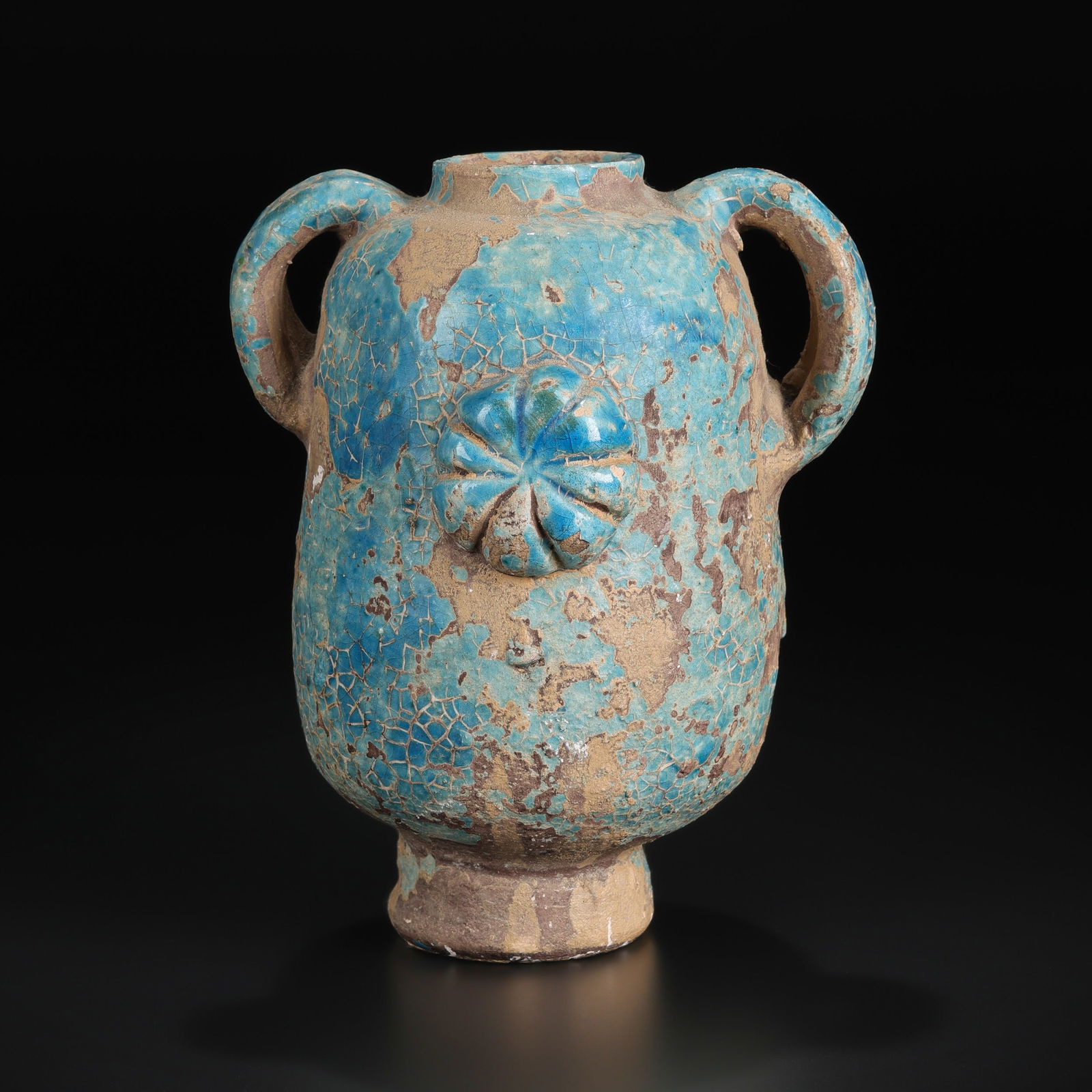 Ancient Persian Ceramic Glazed Terracotta Vessel (1 of 6)