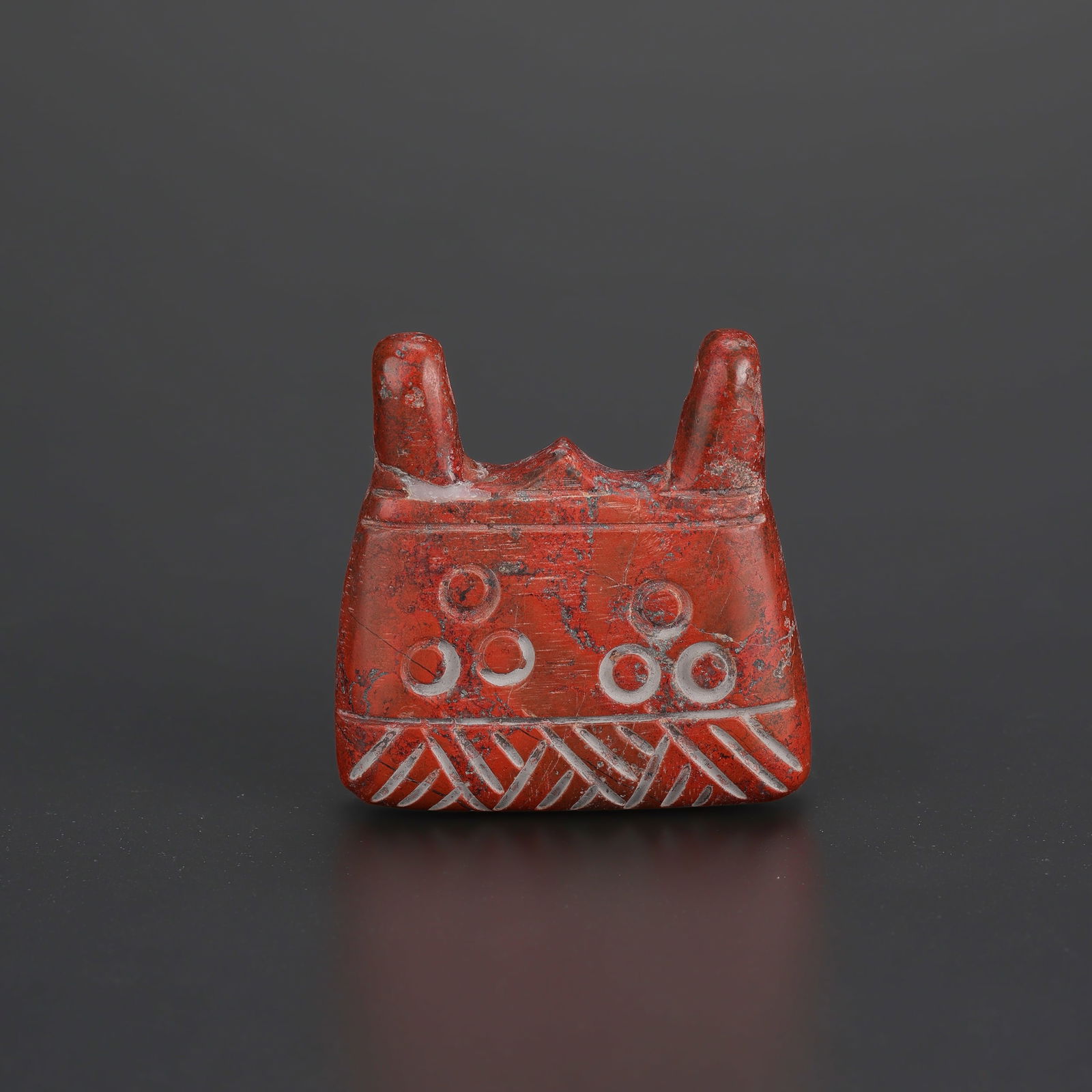 Ancient Jasper Stone Bead Pendant: An ancient pendant crafted from natural jasper stone beads, showcasing earthy tones and smooth aged surfaces. Size Detail: 3.8 x 3.8cm Weight: 27gram