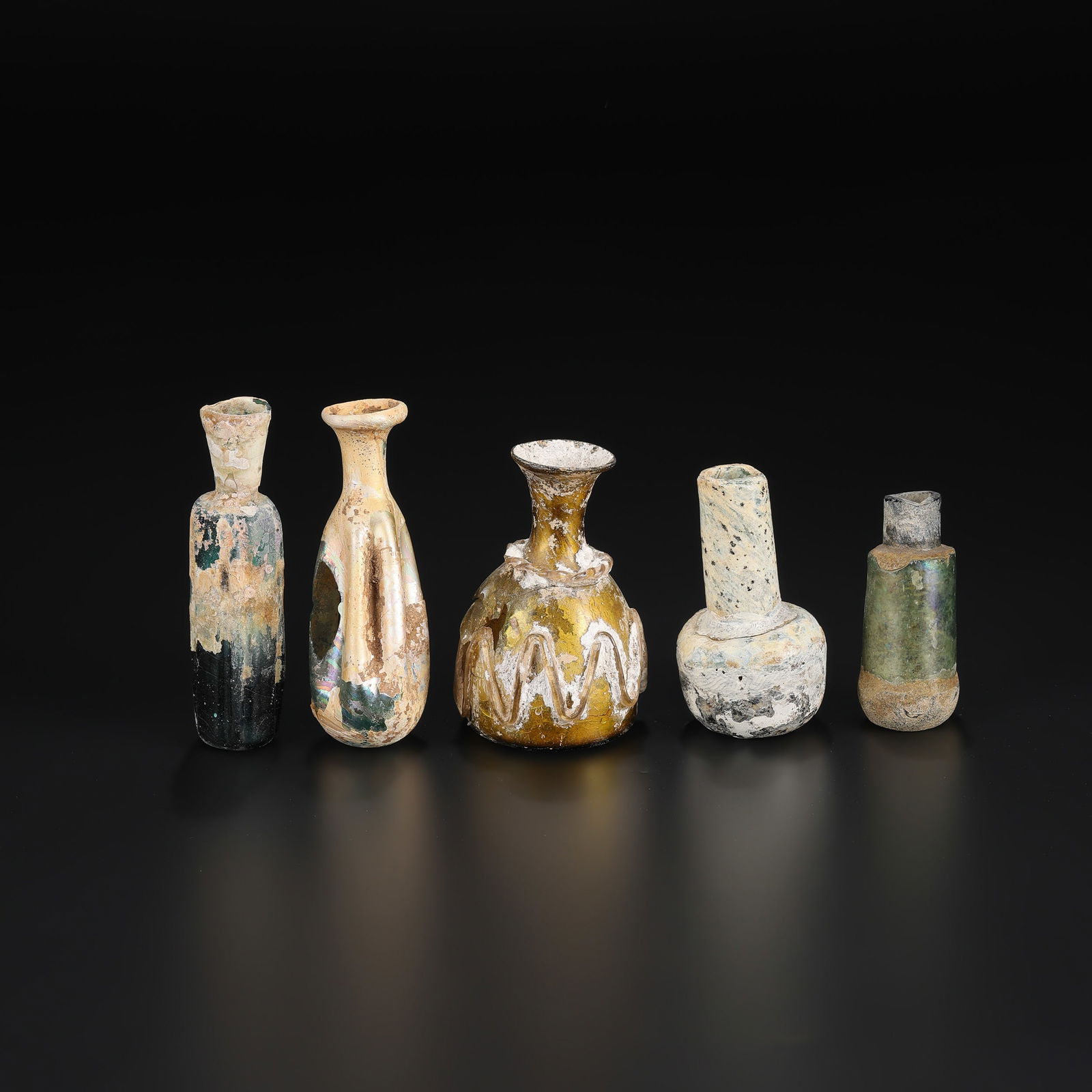 Collection of Ancient Roman Glass Bottles (1 of 5)