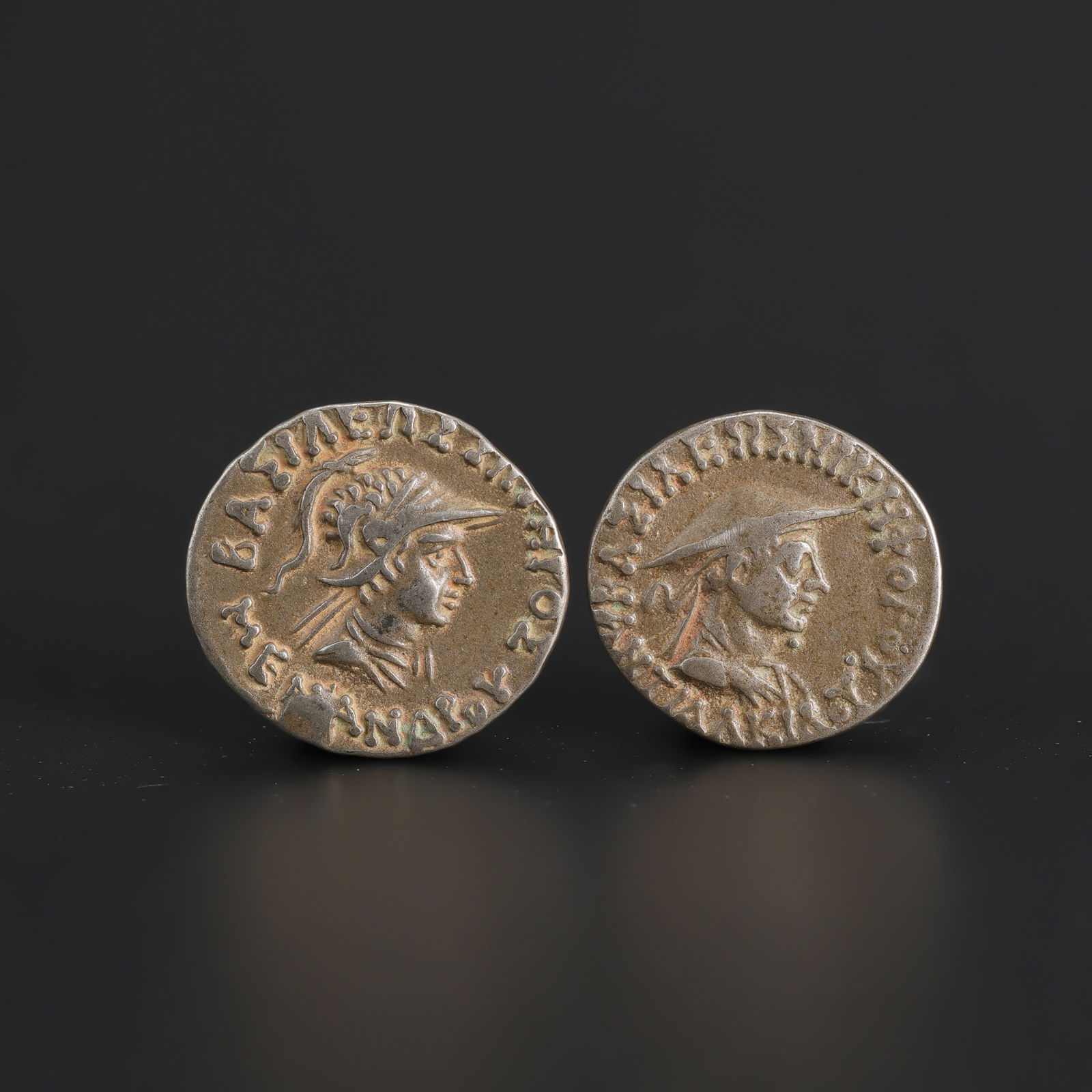 Pair of Ancient Indo Greek Silver Coins (1 of 4)