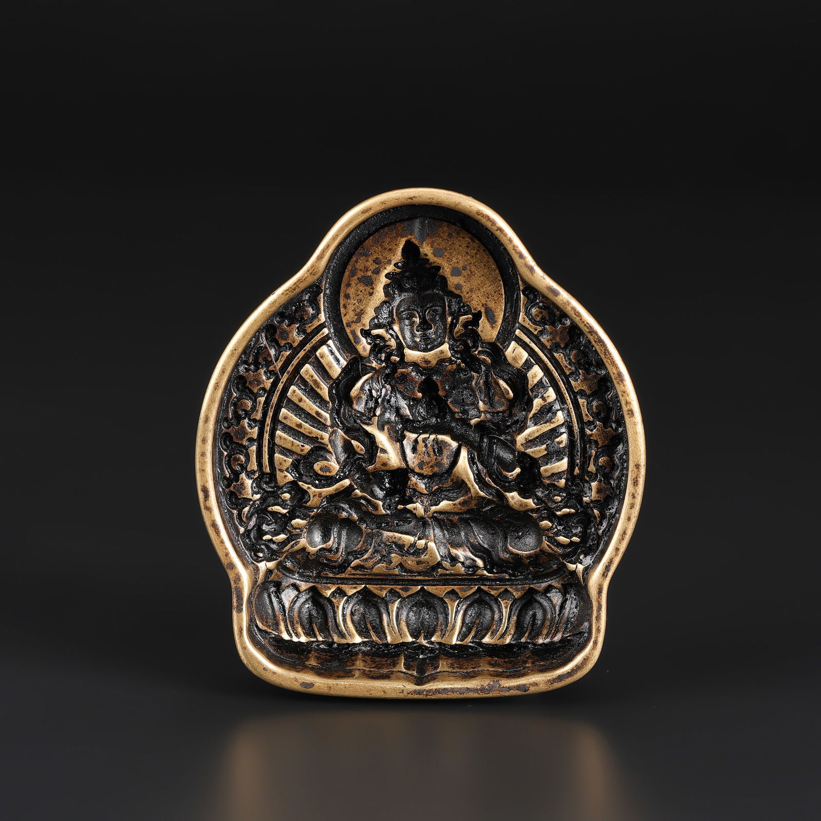 Antique Tibetan Bronze Yellow Jambhala Buddha Mold (1 of 5)