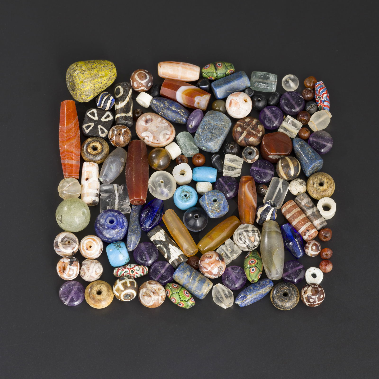 Antique Himalayan Silk Road Beads Lot — Agate, Crystal & Glass (1 of 4)