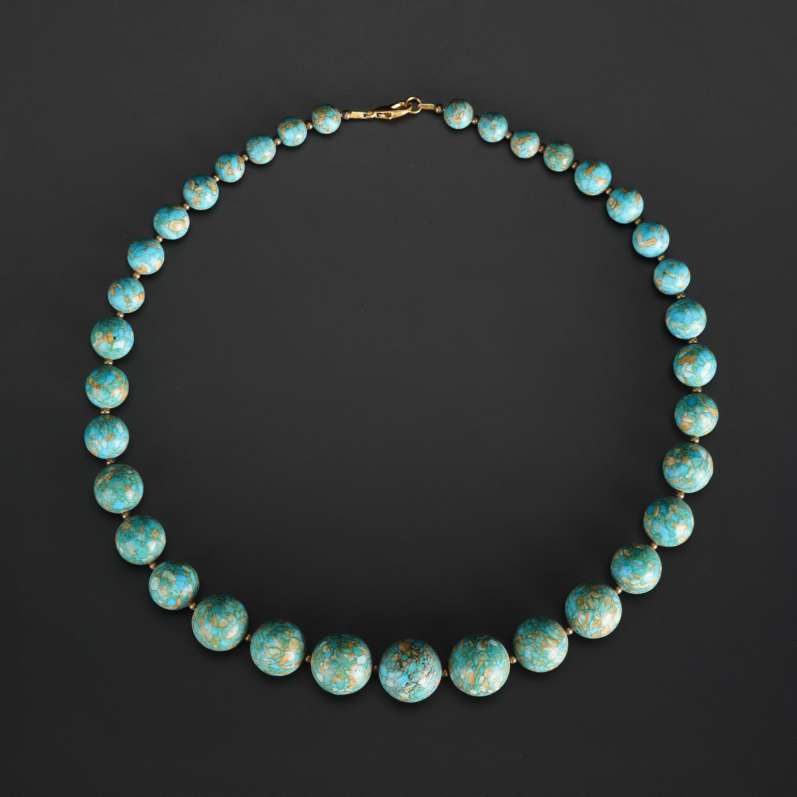 Old Chinese Turquoise Round Beads Necklace: Old Chinese Turquoise Round Beads Necklace Length: 21in Total Weight: 131gram