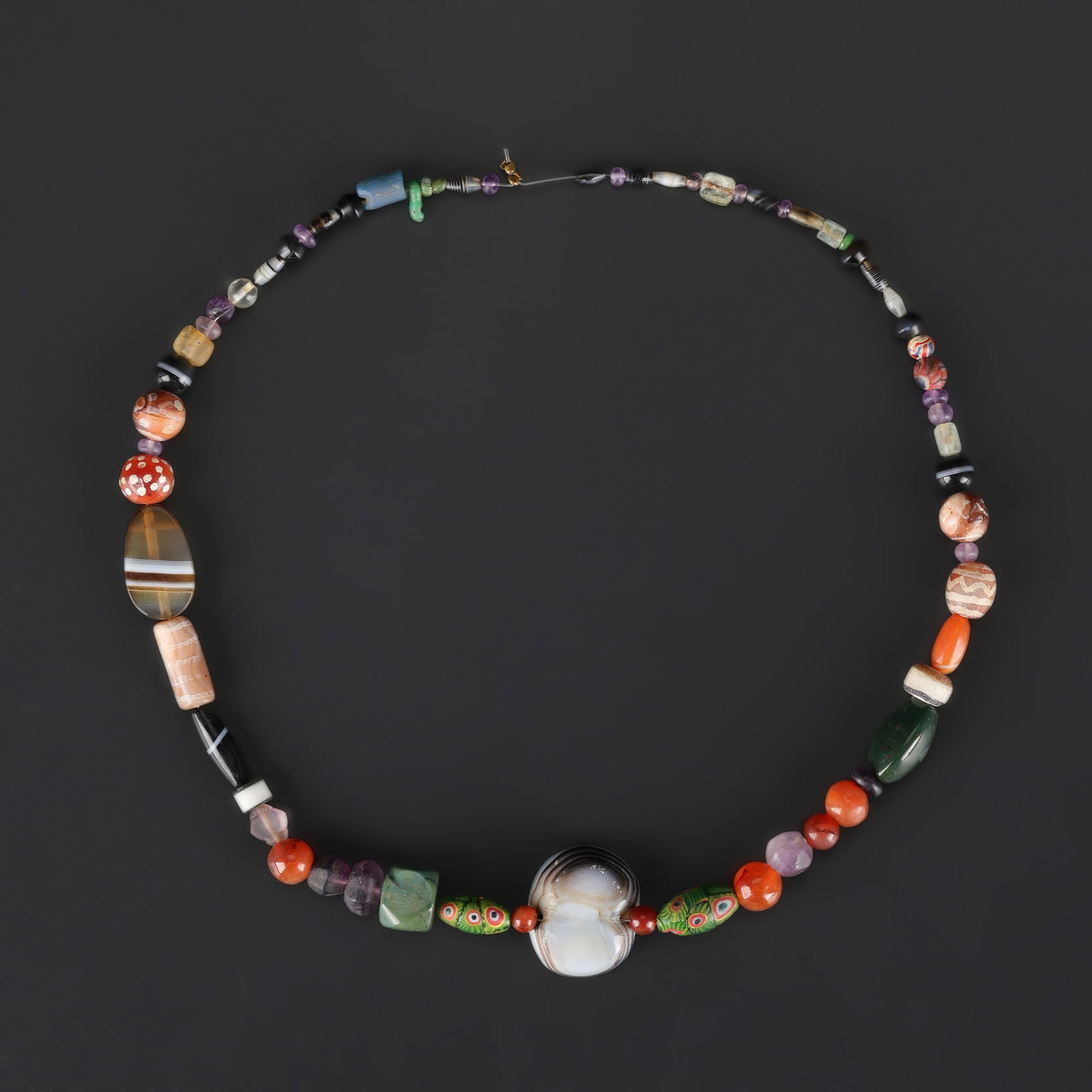 Ancient Cultural Jewelry Necklace – Agate, Amethyst, Crystal Quartz & Glass Beads (1 of 4)