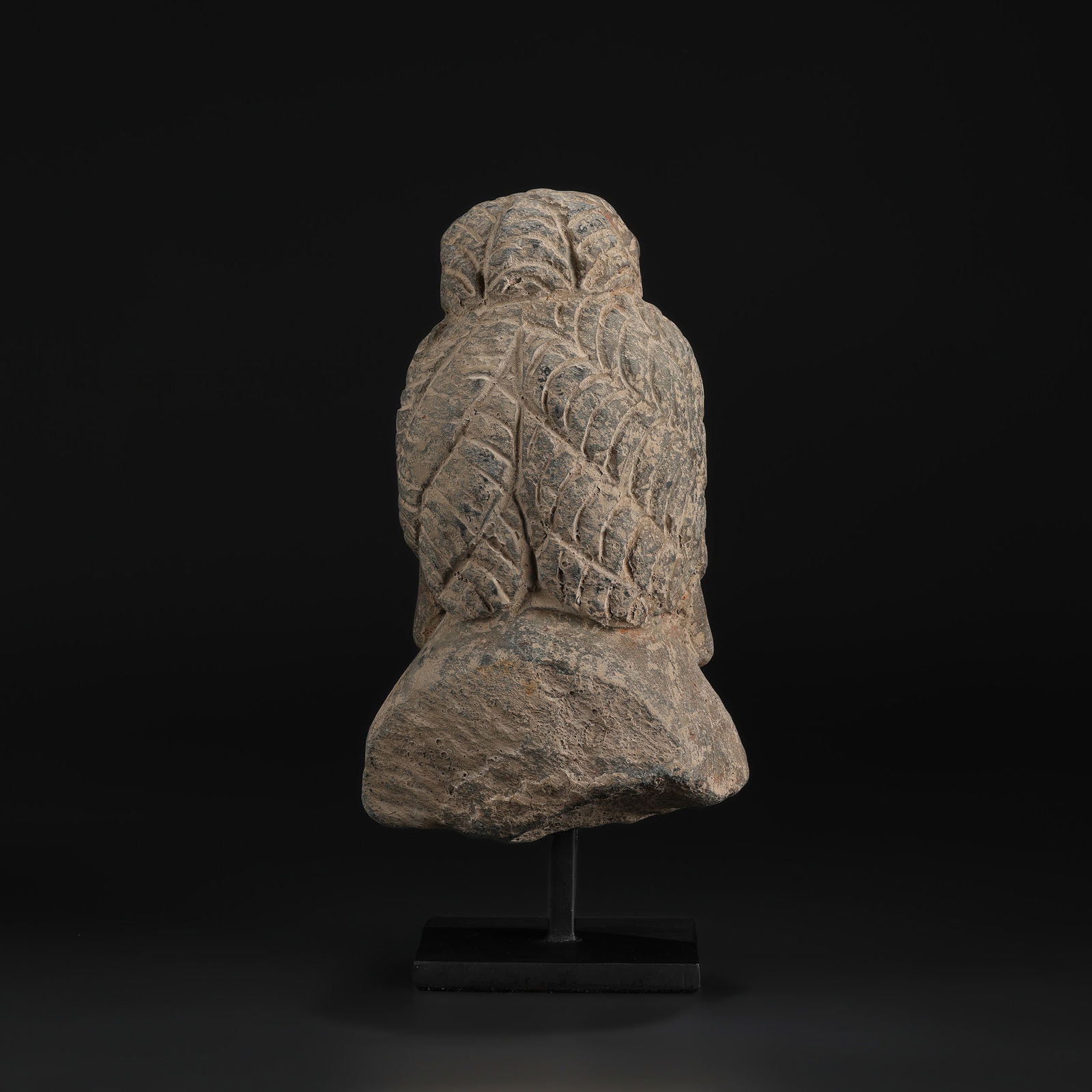 Gandhara Art Old Gray Stone Head of Avalokitesvara - 3