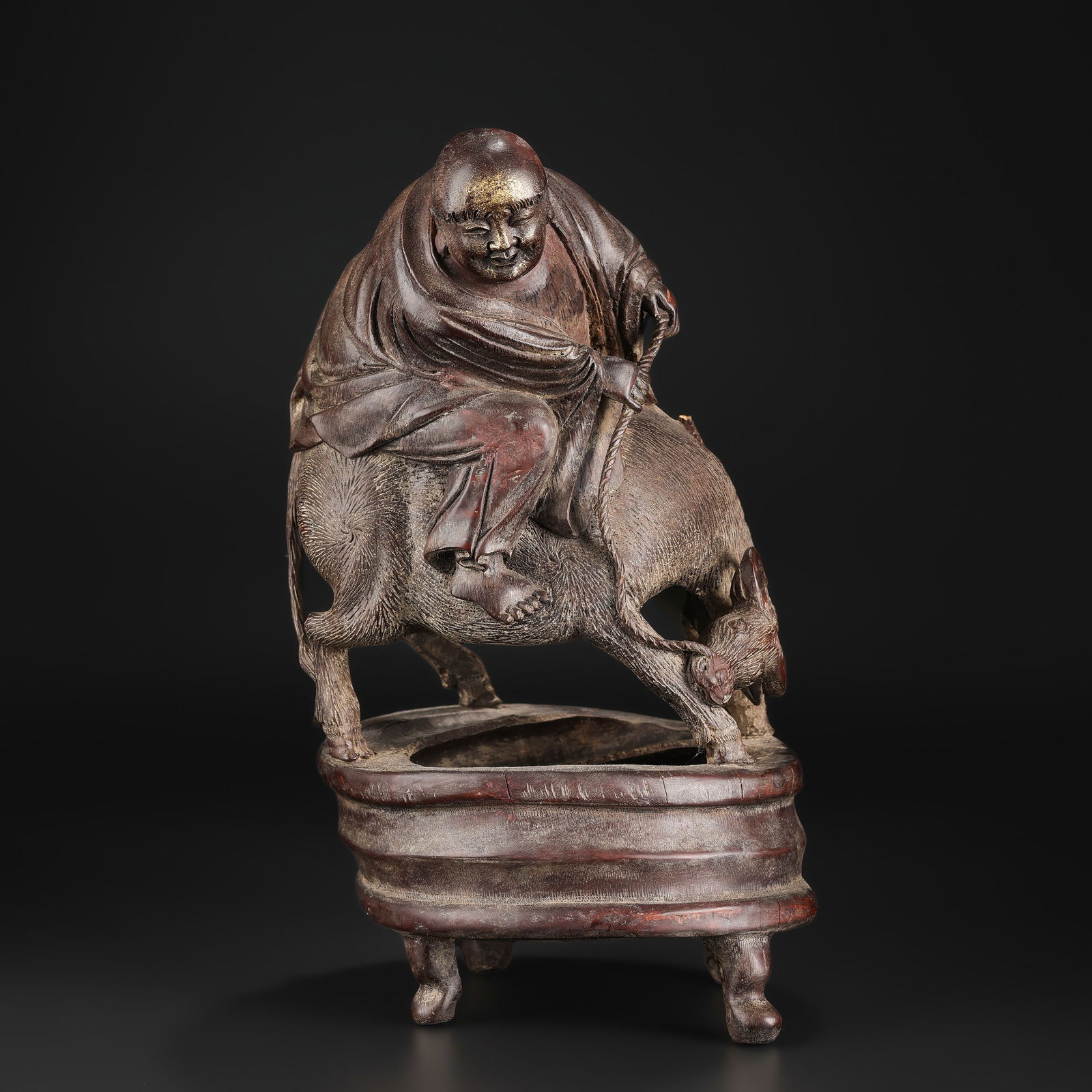 Qing Dynasty Bamboo Root Carving of Boy Riding a Cow: Qing Dynasty Bamboo Root Carving of Boy Riding a Cow Size Detail: 20.5 x 34.5cm Weight: 923gram