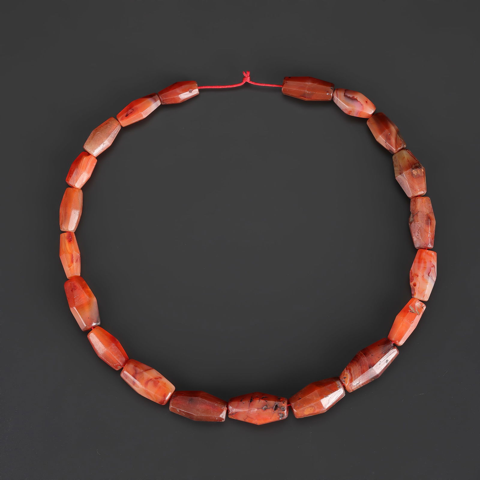 Necklace of Faceted Carnelian Trade Old Beads: Necklace of Faceted Carnelian Trade Beads Length: 22in Total Weight: 121gram